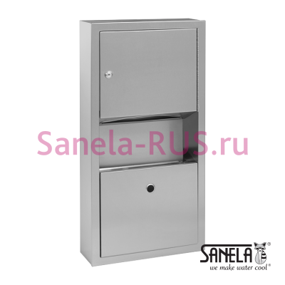 Нержавеющий держатель бумажных полотенец с мусоркой SLZN 21 арт: 95210 Sanela Чехия (фото, схема)