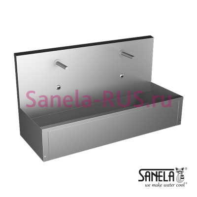 Нержавеющая раковина коллективная 1250мм SLUN 80E арт: 93801 Sanela Чехия (фото, схема)