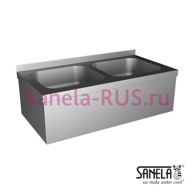 Нержавеющая двойная мойка с сенсорным смесителем SLUN 06EX арт: 93065 Sanela Чехия (фото, схема)