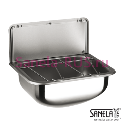 Техническая мойка со стенкой и решеткой SLVN 04 арт: 98040 Sanela Чехия (фото, схема)